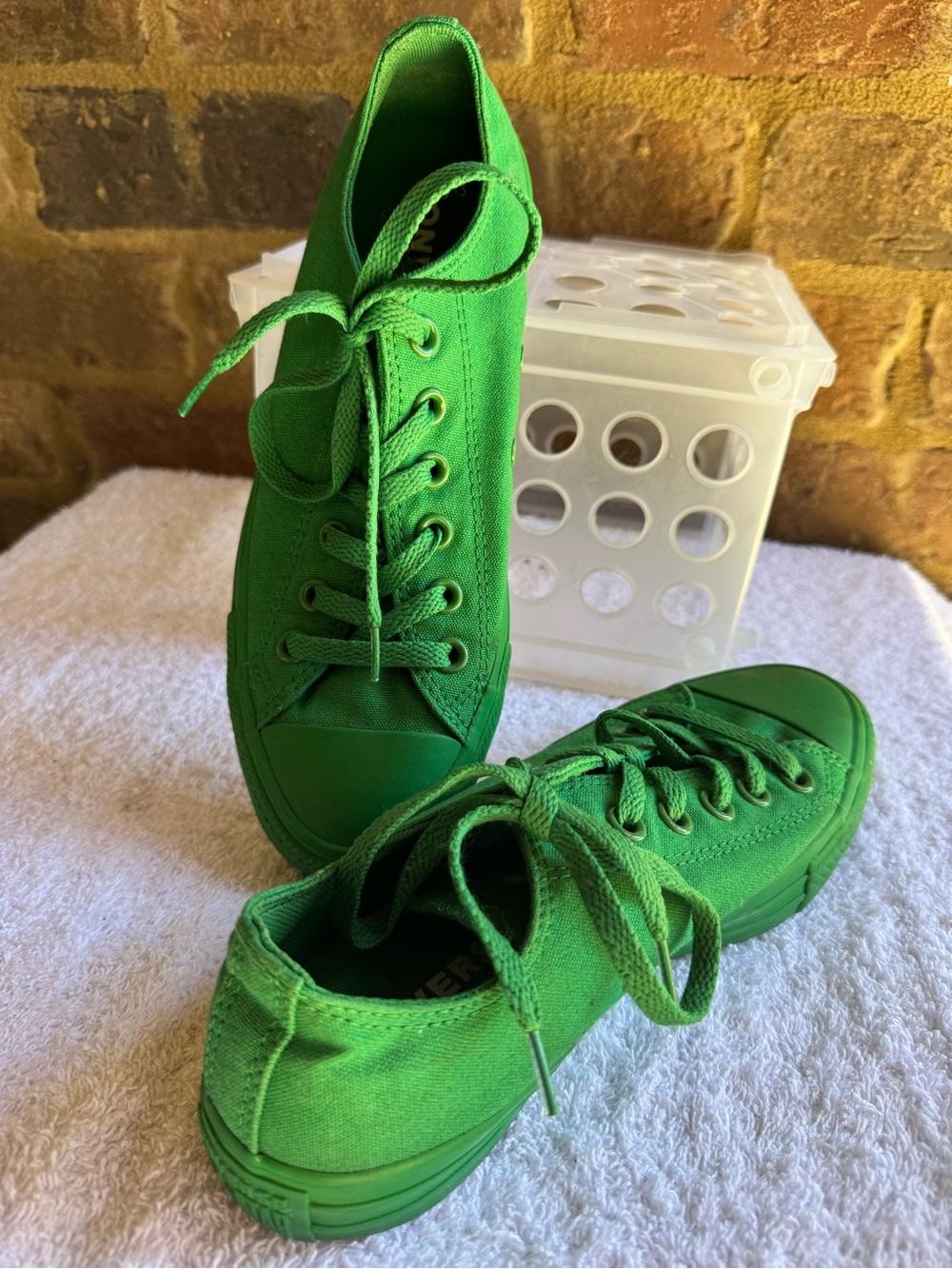 Converse Green Low-Top Canvas Sneakers